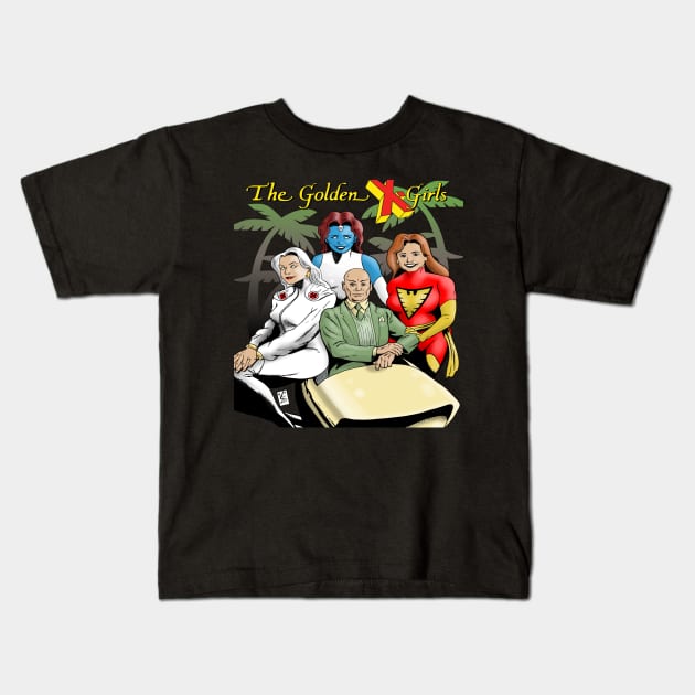 The Golden X-Girls Kids T-Shirt by AmericanMikey